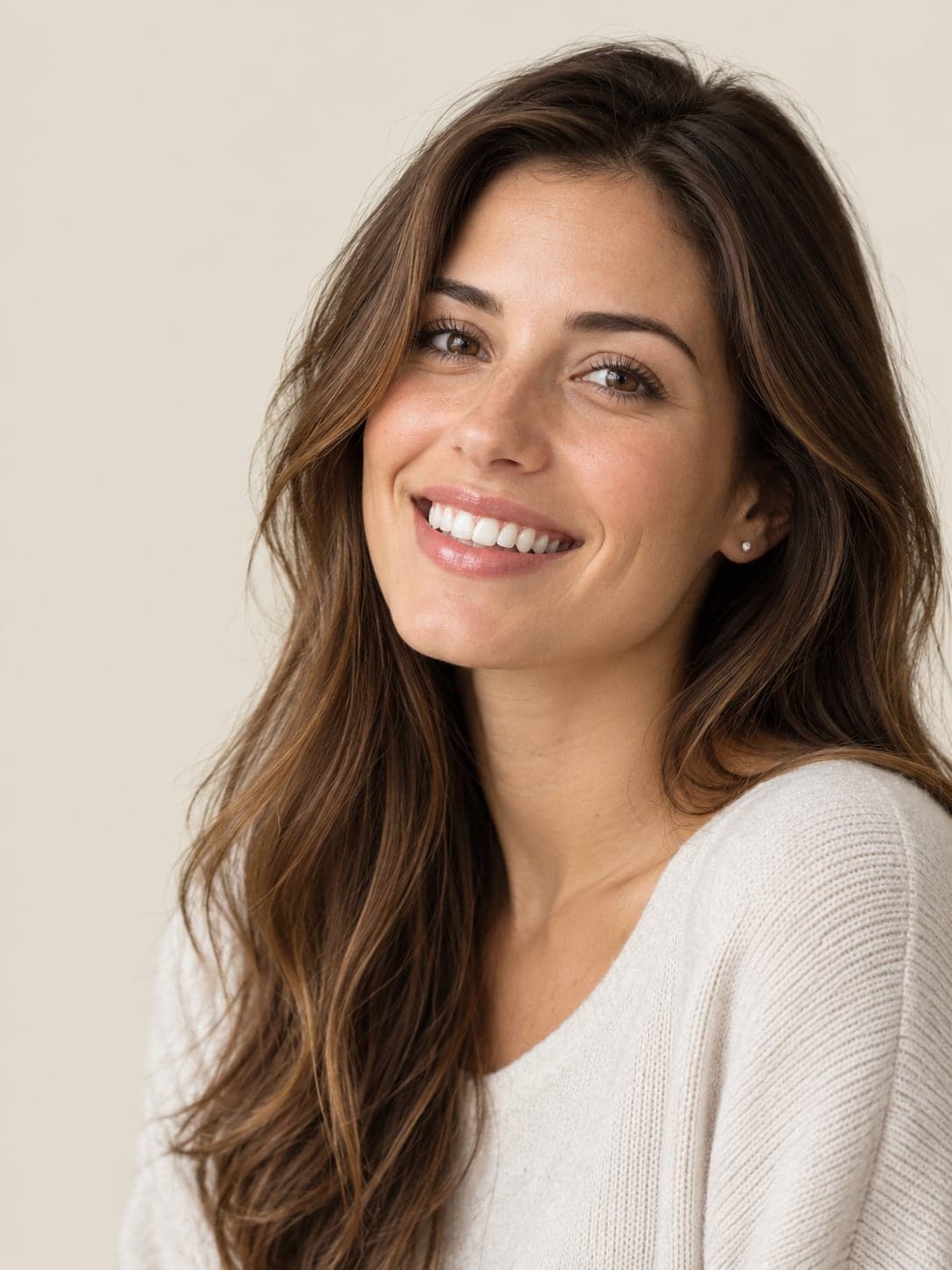 Retrato — paciente sonriendo, luz natural
